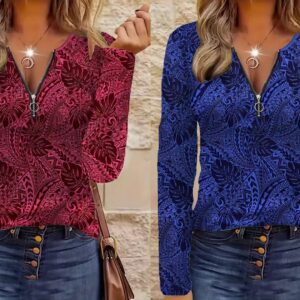 Kirjumustrilised lukuga pluusid