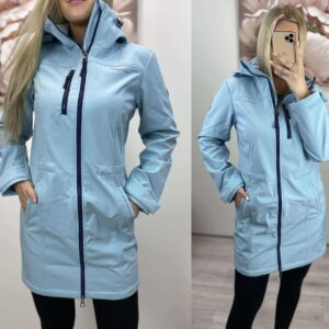 Vetthülgav pikem softshell jope